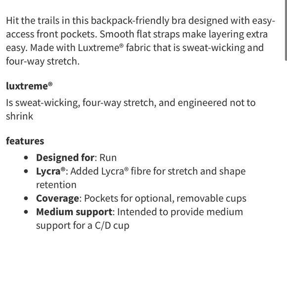 Lululemon Run On Sport Bra Black sz 8 - Picture 8 of 9